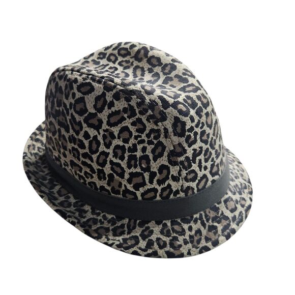 Nicole Marciano Leopard Print Fedora Hat 100% Cotton Women's One Size Fits Most - Picture 2 of 4